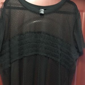 Sheer see through black blouse
